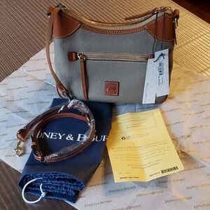 Dooney & Bourke Tan and Taupe Small Hobo